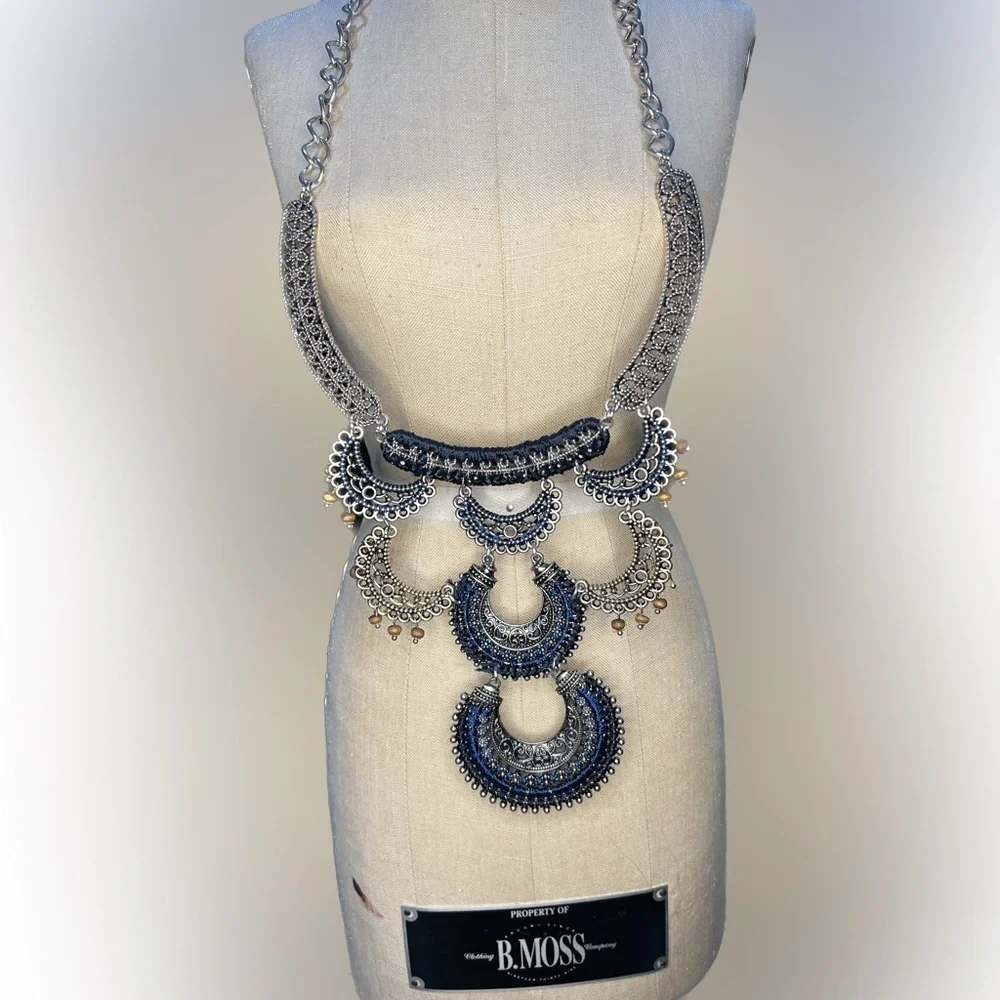 Needlepoint Southwest Silver Necklace INSPIRED
